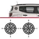 Ver imagem 2 de Adesivos Jeep Renegade Bússola Rosa Dos Ventos Lateral Preto