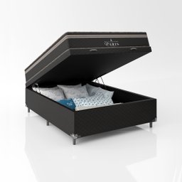 Cama Box Baú Viúva + Colchão Paris Molas Ensacadas Pocket - 66x128x188cm - e-Shop Casa - Jacquard - 5