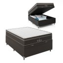 Ver imagem 1 de Cama Box Baú Viúva + Colchão Paris Molas Ensacadas Pocket - 66x128x188cm - e-Shop Casa - Jacquard