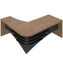 Ver imagem 6 de Mesa para Escritório em L Direito 200x180cm Atria Executiva A02 Nogal Preto - Lyam Decor