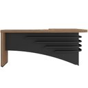 Ver imagem 3 de Mesa para Escritório em L Direito 200x180cm Atria Executiva A02 Nogal Preto - Lyam Decor