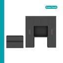 Ver imagem 4 de Guarda Roupa Infantil 6 Portas 2 Gavetas Porto Preto com Cabeceira