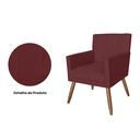 Ver imagem 3 de Jogo 2 Poltronas Estofadas Para Quarto Closet Onix Suede Vermelho Bordo - LM DECOR