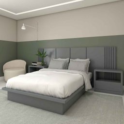 Cabeceira Personalizada Ripada 100% MDF Para Cama de Casal:Cinza Sagrado - 5