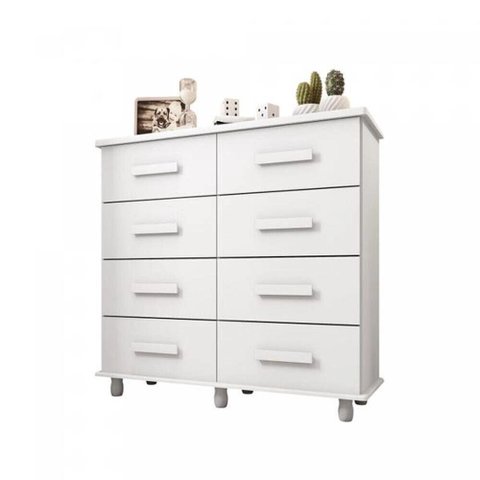 Cômoda Paris Branco 8 Gavetas - Móveis Lanza