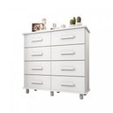 Ver imagem 1 de Cômoda Paris Branco 8 Gavetas - Móveis Lanza
