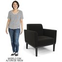 Ver mais imagens de Poltrona Decorativa Base Madeira Preto Maressa Suede Preto - Ibiza