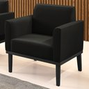 Ver imagem 2 de Poltrona Decorativa Base Madeira Preto Maressa Suede Preto - Ibiza