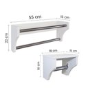 Ver imagem 3 de Kit Acessórios Para Banheiro Conjunto 2 Peças Porta Toalhas Papel Higiênico Branco Laca
