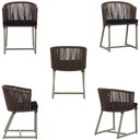 Ver imagem 5 de Mesa com 4 Cadeiras de Jantar Roma 100cm e Noronha em Aluminío Fendi Corda Nautica Estofado 12 Trama