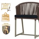 Ver imagem 4 de Mesa com 4 Cadeiras de Jantar Roma 100cm e Noronha em Aluminío Fendi Corda Nautica Estofado 12 Trama