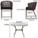 Ver imagem 2 de Mesa com 4 Cadeiras de Jantar Roma 100cm e Noronha em Aluminío Fendi Corda Nautica Estofado 12 Trama