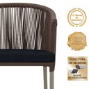 Ver imagem 3 de Mesa com 4 Cadeiras de Jantar Roma 100cm e Noronha em Aluminío Fendi Corda Nautica Estofado 12 Trama
