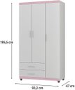 Ver imagem 4 de Guarda Roupa Solteiro com 3 Portas 2 Gavetas
