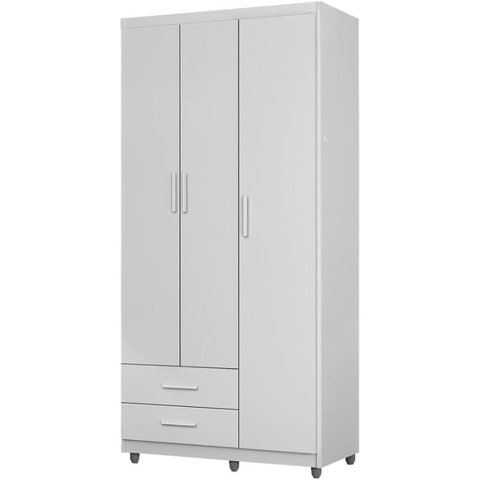 Guarda Roupa Solteiro com 3 Portas 2 Gavetas