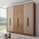 Ver imagem 1 de Guarda Roupa Casal 243cm X 227,5cm com 6 Portas e 4 Gavetas Cor:freijó com Avelã