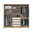 Ver imagem 2 de Guarda Roupa Casal 243cm X 227,5cm com 6 Portas e 4 Gavetas Cor:freijó com Avelã