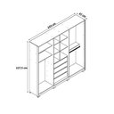 Ver imagem 3 de Guarda Roupa Casal 243cm X 227,5cm com 6 Portas e 4 Gavetas Cor:freijó com Avelã