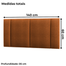 Cabeceira Modulada Casal 140 Cm com Led Boucle Terracota Milani Store - 5