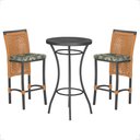 Ver imagem 1 de Mesa Bistrô 2 Banquetas Roma Preta Náutica Estofado 5 Trama Terra Cota