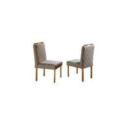 Conjunto Sala de Jantar 6 Lugares Veneza Madeira Maciça Mesa e Cadeiras Linho Areia - 5