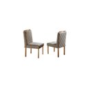 Ver imagem 5 de Conjunto Sala de Jantar 6 Lugares Veneza Madeira Maciça Mesa e Cadeiras Linho Areia