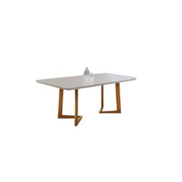 Conjunto Sala de Jantar 6 Lugares Veneza Madeira Maciça Mesa e Cadeiras Linho Areia - 3