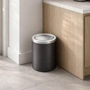 Ver imagem 4 de Lixeira Preta 5l com Tampa Basculante em Aço Inox Tramontina Escritório Banheiro Cozinha