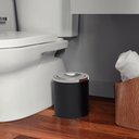 Ver imagem 2 de Lixeira Preta 5l com Tampa Basculante em Aço Inox Tramontina Escritório Banheiro Cozinha