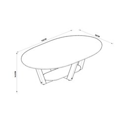 Mesa de Centro Elegance Mdf Off White Nature Tebarrot Móveis - 6