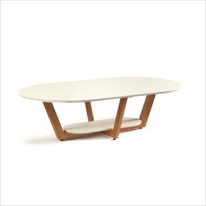 Mesa de Centro Elegance Mdf Off White Nature Tebarrot Móveis