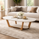 Ver imagem 1 de Mesa de Centro Elegance Mdf Off White Nature Tebarrot Móveis