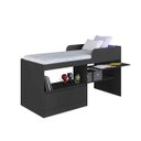 Ver imagem 2 de Cama Solteiro Multifuncional C/ Estação de Trabalho Grafite