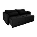 Ver imagem 2 de Sofá Cama 2 Lugares com Almofadas 205cm Celine Veludo Preto Matrix