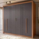 Ver imagem 1 de Guarda Roupa Casal 245cm 6 Portas Loretto Jatobá/Grafite S01 - Mpozenato