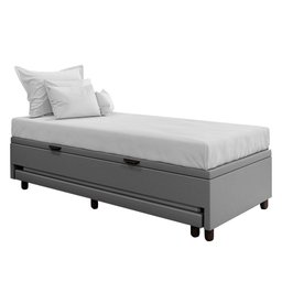 Bicama Box Baú Solteirão 96x188 Cm Samy S05 Sintético Cinza - Mpozenato - 1