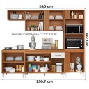 Ver imagem 3 de Cozinha Modulada Balcao Tampo 251 Cm Vitoria Armoveis - Cinamomo Branco