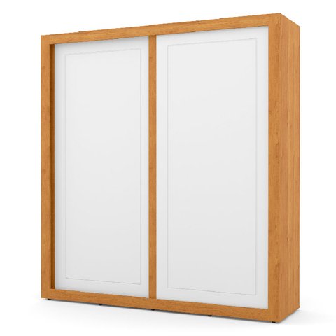 Guarda-Roupa Tutto New 2 Portas Deslizantes Freijó/Branco Soft