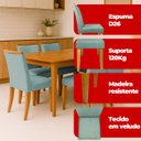 Ver imagem 4 de Kit 6 Cadeira de Jantar Emily Estofada Veludo Cinza Pé de Madeira Castanho - Arkell