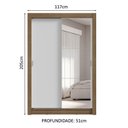 Ver imagem 6 de Guarda-roupa Solteiro 2 Portas de Correr com Espelho 4 Gavetas Rustic/branco Vivare Plus Madesa