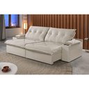 Ver imagem 3 de Sofá 4 Lugares Retrátil Martins M-163 com Acessórios Veludo Creme