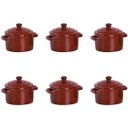 Ver imagem 1 de Kit 6 Mini Caçarola Cerâmica Marrom Esmaltada 250ml Moderna Panelinha para Festa Buffet Servir