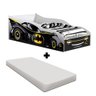Cama Carro Batman Infantil Preto com Colchão Infantil Gabrielli Móveis - 1