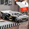 Cama Carro Batman Infantil Preto com Colchão Infantil Gabrielli Móveis - 2