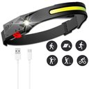Ver imagem 1 de Lanterna De Cabeça Sensor De Movimento Detecta Presença Led XPE COB Multiuso Ciclismo Camping