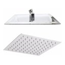 Ver imagem 2 de Ducha Chuveiro Slim Quadrado Metal 30x30cm com Braço de Teto