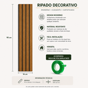 Ver imagem 5 de 10 Placas Autocolante Revestimento de Parede Ripado MDF Premium