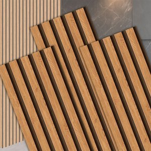 10 Placas Autocolante Revestimento de Parede Ripado Mdf Premium
