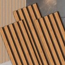 Ver imagem 1 de 10 Placas Autocolante Revestimento de Parede Ripado Mdf Premium