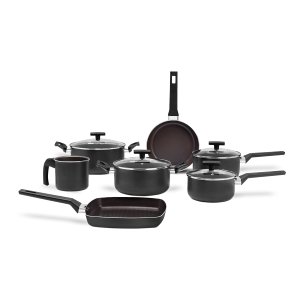 Jogo de Panelas Brinox Antiaderente Ceramic Life 7 Peças Preserve Cinza Cinza